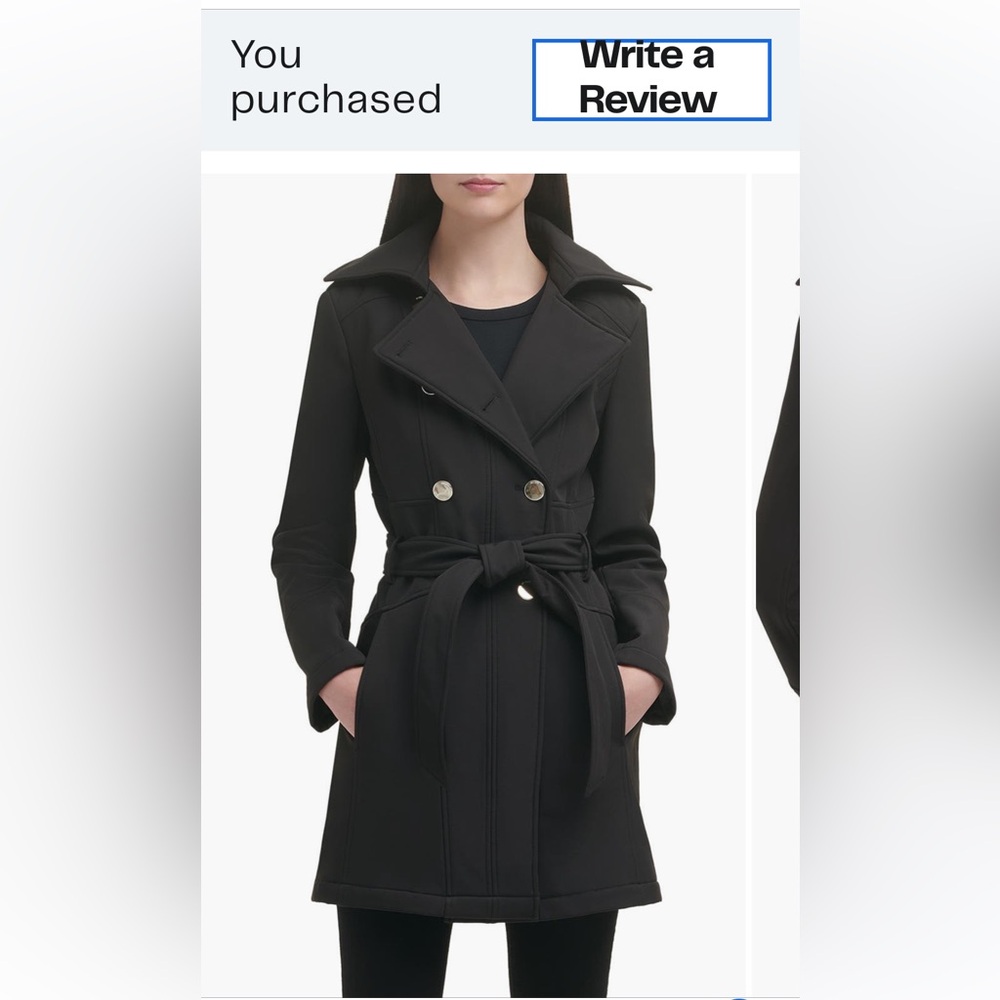Guess  Black Double-Breasted Coat